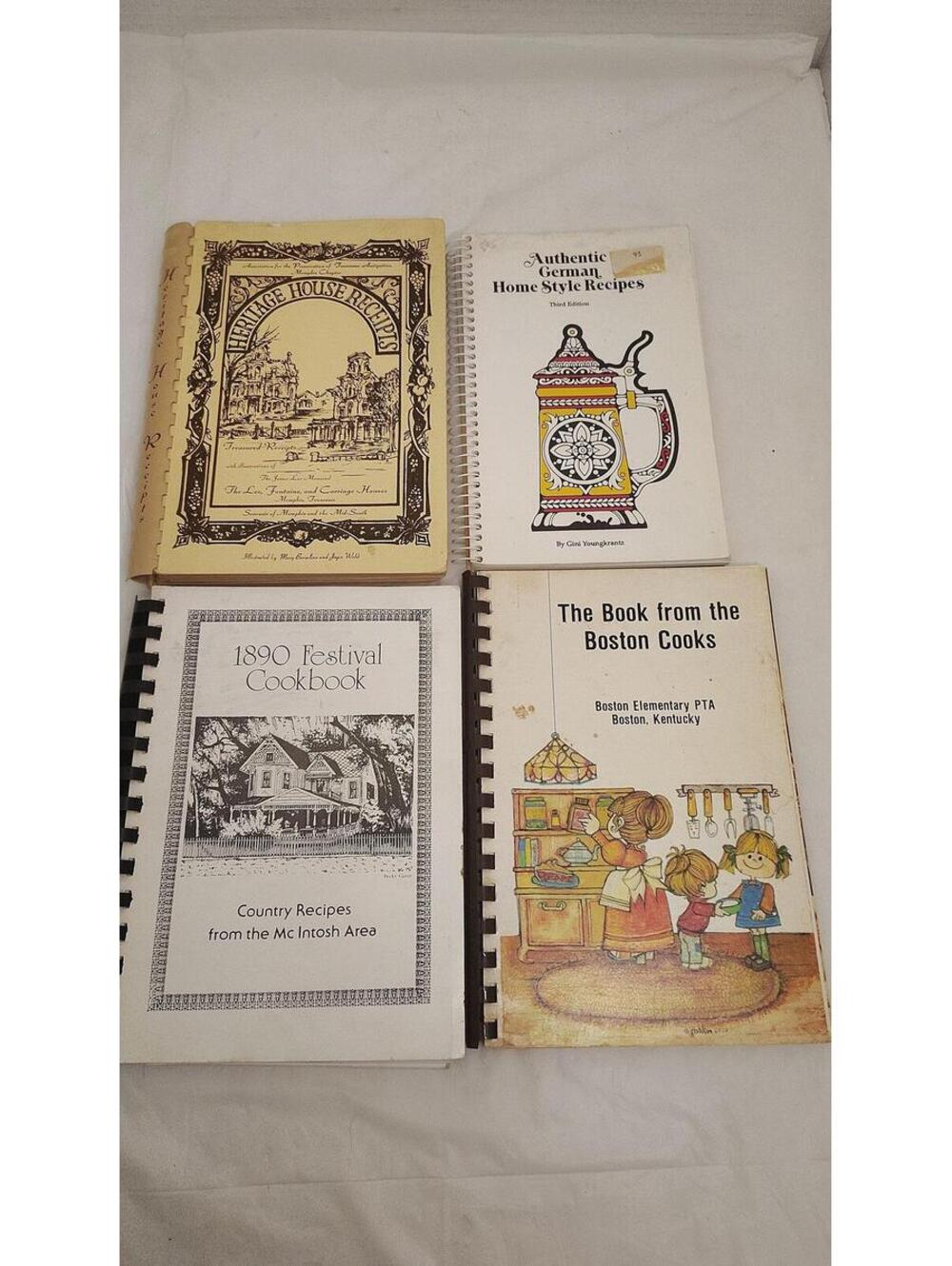 Vintage Community Cookbook Lot 4 Spiral Bound Regional Recipe Books